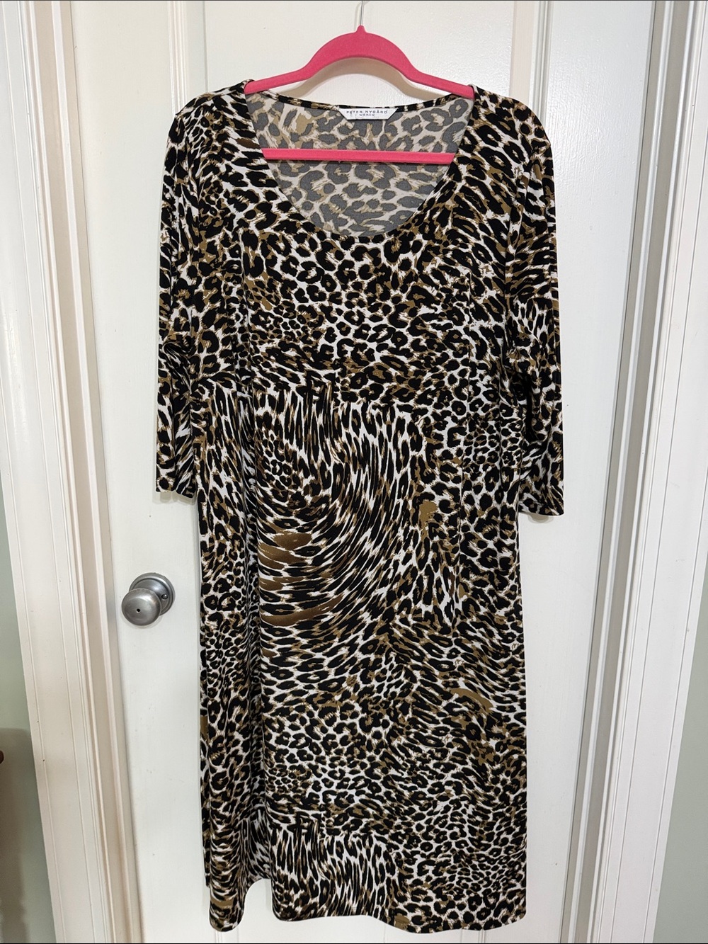Peter Nygard Leopard-Print Midi Dress in Brown, Black, Cream